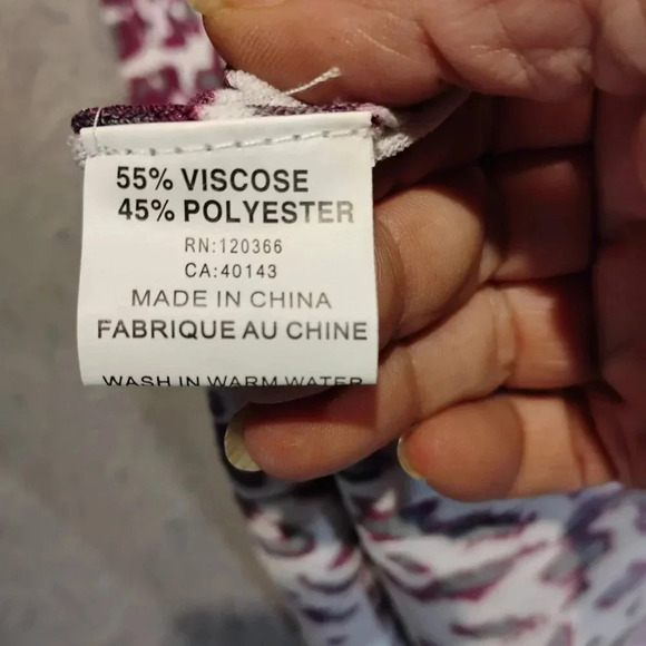 Lavena NWT Women's Ribbed Sweater White/Purple/Gray Animal Print in  Size Small - Picture 8 of 11